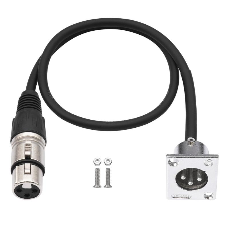 

0.6M 3Pin Panel Mount Cable HIFI Signal Transfer D Type Male to 3Pin Female for Stage Use 1