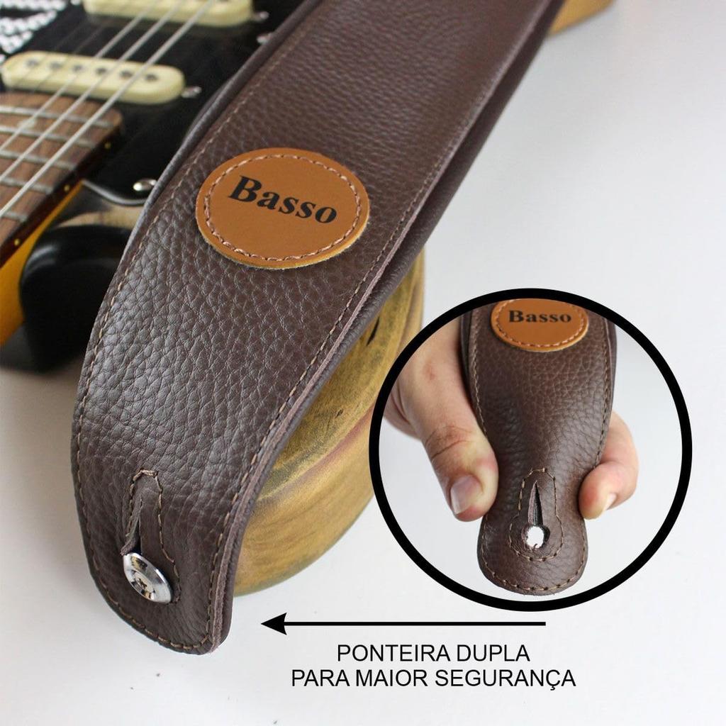 Basso Classic Leather CLA09 Guitar Strap Classic Leather Series (Soft Brown) -
