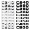 Alloy ABS Car Letter Stickers Rear Trunk Badge for Mercedes Benz C Class C240 C250 C260 C280 C300 C320 C350 C400 C500 Emblem
