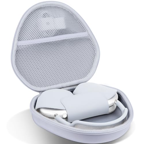 Lebakort Storage Case Compatible with Apple AirPods Max Bluetooth Earphones and Headsets (Silver Case)