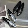 Cowhide Version European Station Spring and Summer New Pointed Woven Flat-soled Single Shoes Comfortable Soft Leather Versatile Small Leather Shoes