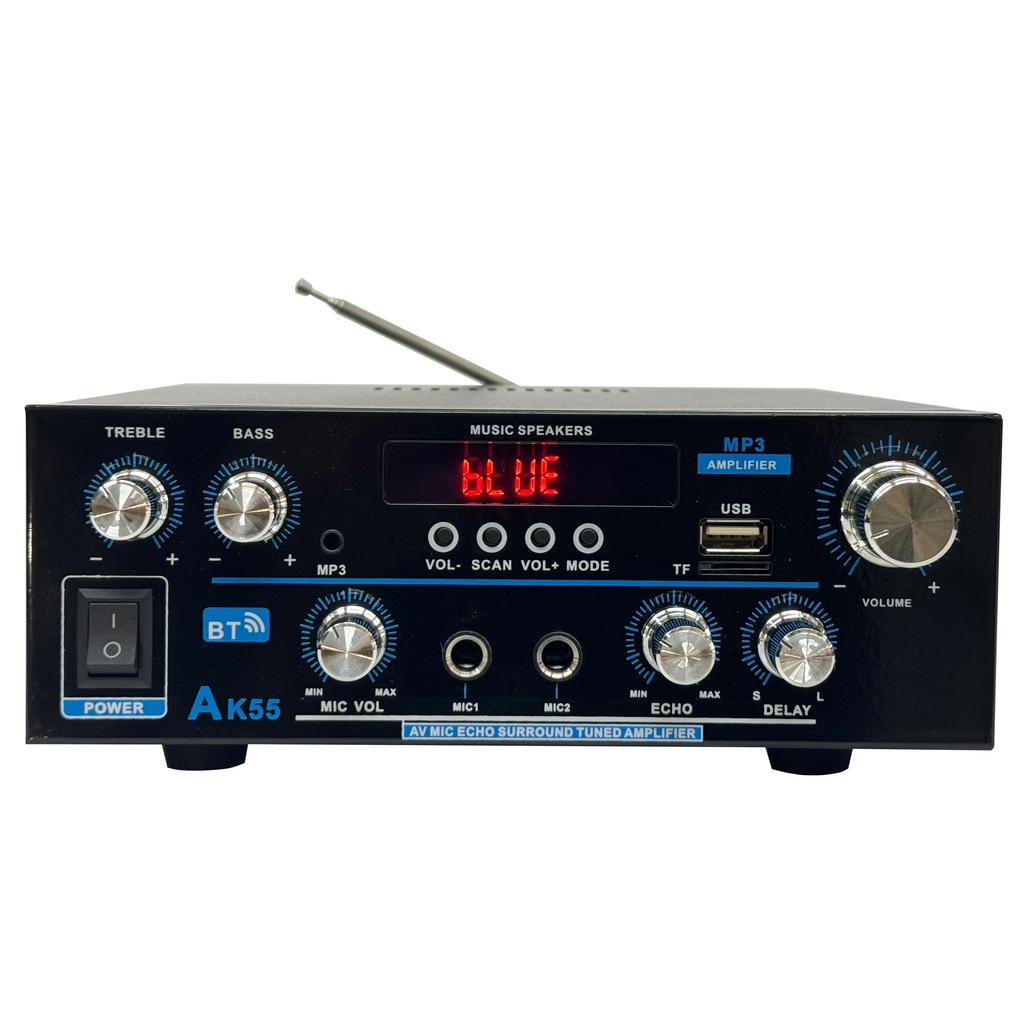 AK55 Auto-Verstärker 900W Max 2.0 Kanal Nennleistung 70W+70W Bluetooth Audio Hifi AMP Karaoke Musik-Player Unterstützt 110V 220V 12V