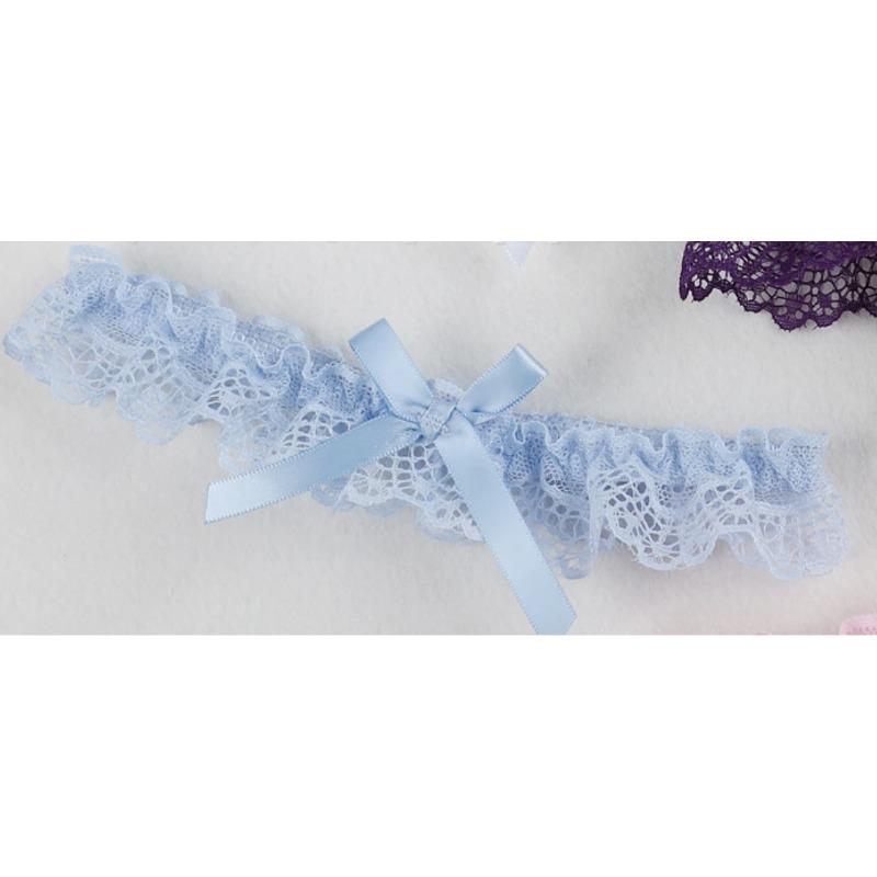 Wedding Garter Lace Floral Sexy Leg Garter Belt White Bowknot Bridal Lingerie Lace Leg Ring Loop Party Cosplay Suspender