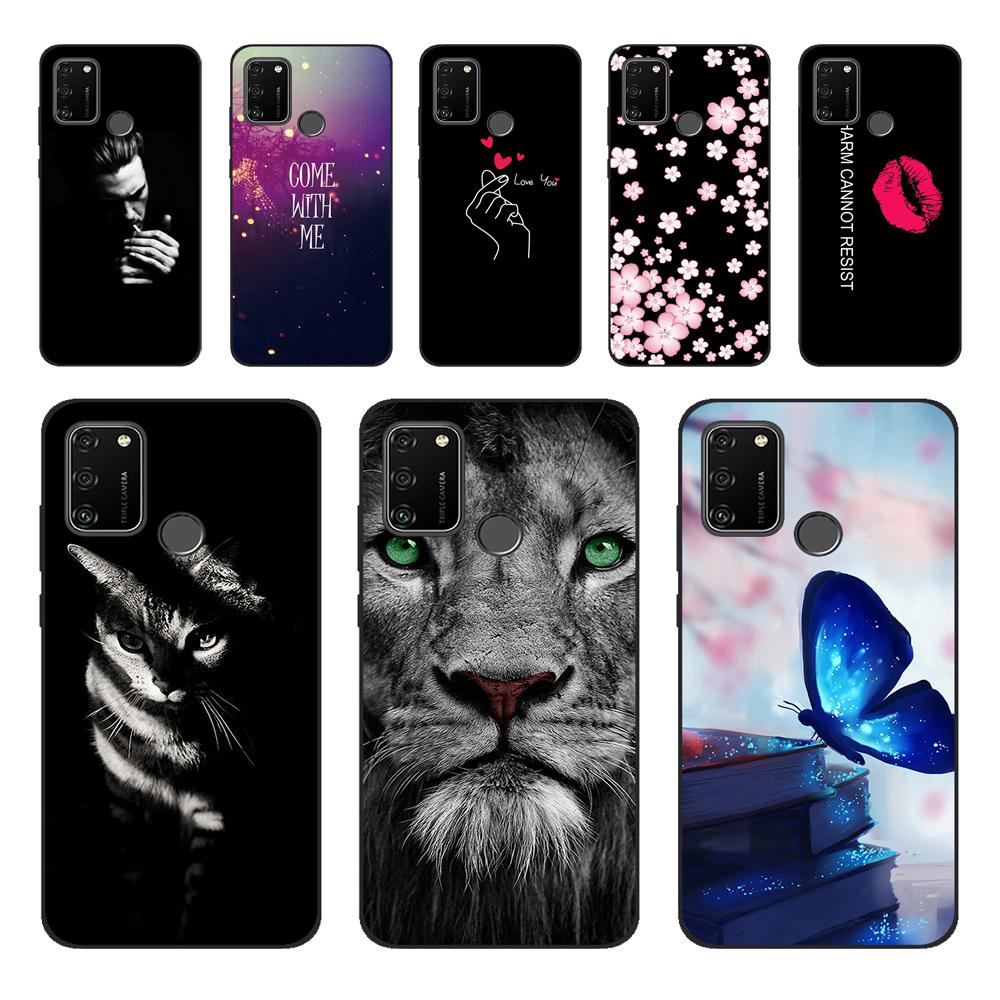 For HONOR 9A Case 6.3" Soft Silicon Tpu Phone covers On Huawei Honor 9A 9 A MOA-LX9N Back Bag Funda Shell black tpu case