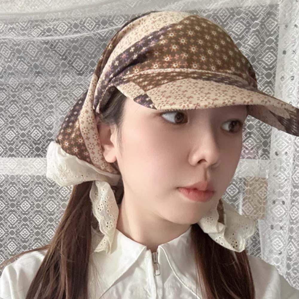 Leopard Print Scarf Peaked Cap Floral Strappy Bandana Cap Driving Triangle Headscarf Hat  Camping