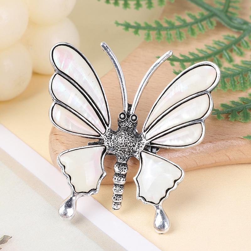 Animal Embossed Shell Butterfly Brooch Pendant With Multi Function Decor For Unisex Wear