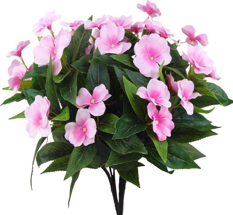 

Silk Balsam Artificial Flowers Wedding Home Room Party Table Centre Decor Wreath Bridal Bouquets Yard Filler Vibrant Arrangement 1PC рожевий