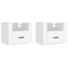 816881 vidaXL Wall-mounted Bedside Tables 2 Pcs White 50x36x40 Cm