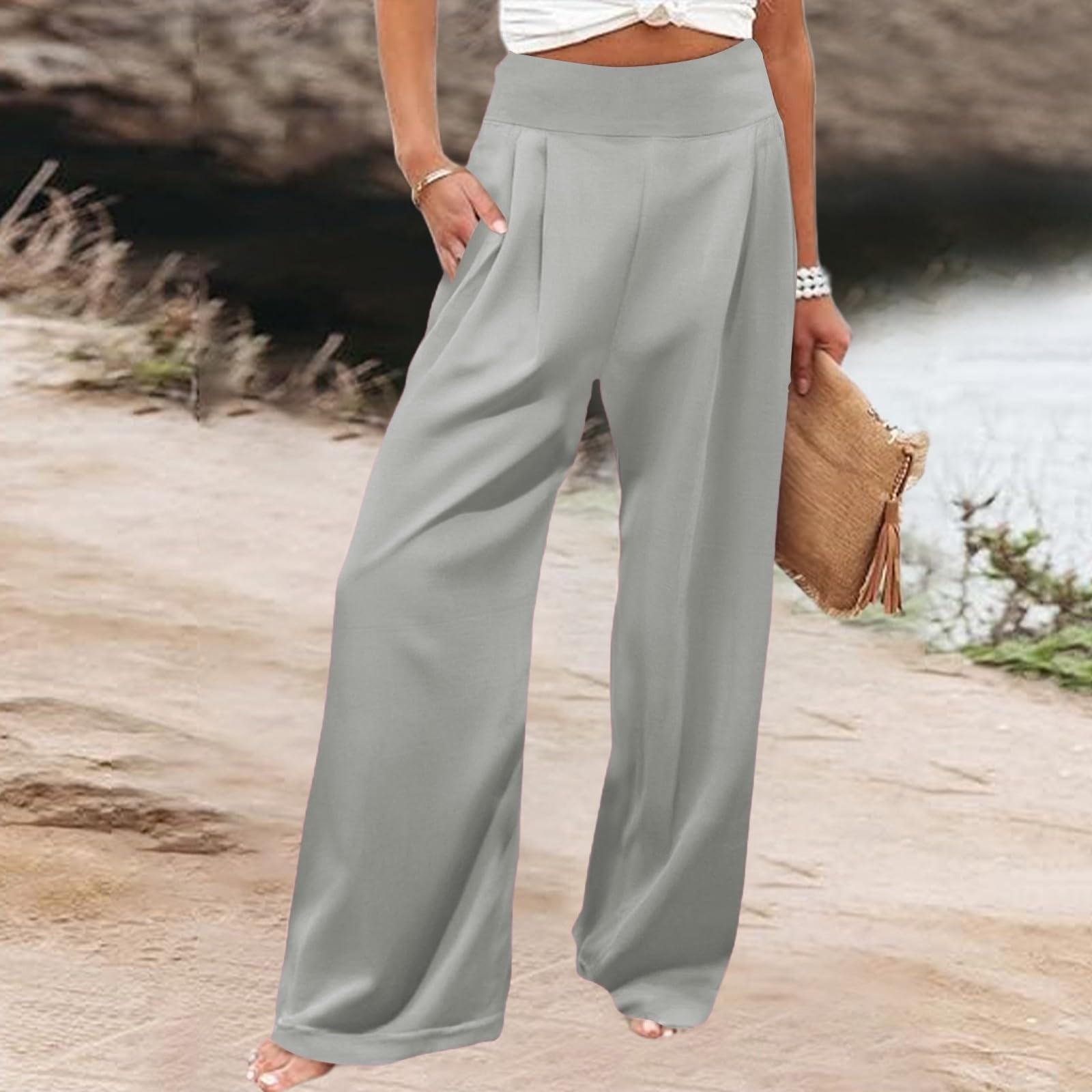 

Женские укороченные брюки с эластичной талией и пуговицами, летние элегантные деловые рабочие брюки с карманами L