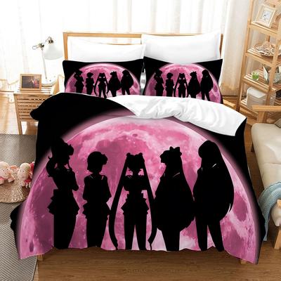 Sailor Moon Dekbedovertrek Set Cartoon Anime Tsukino Usagi Chibiusa Beddengoed Set Dekbedovertrek Kussensloop Eenpersoons Tweepersoons Queen King Size