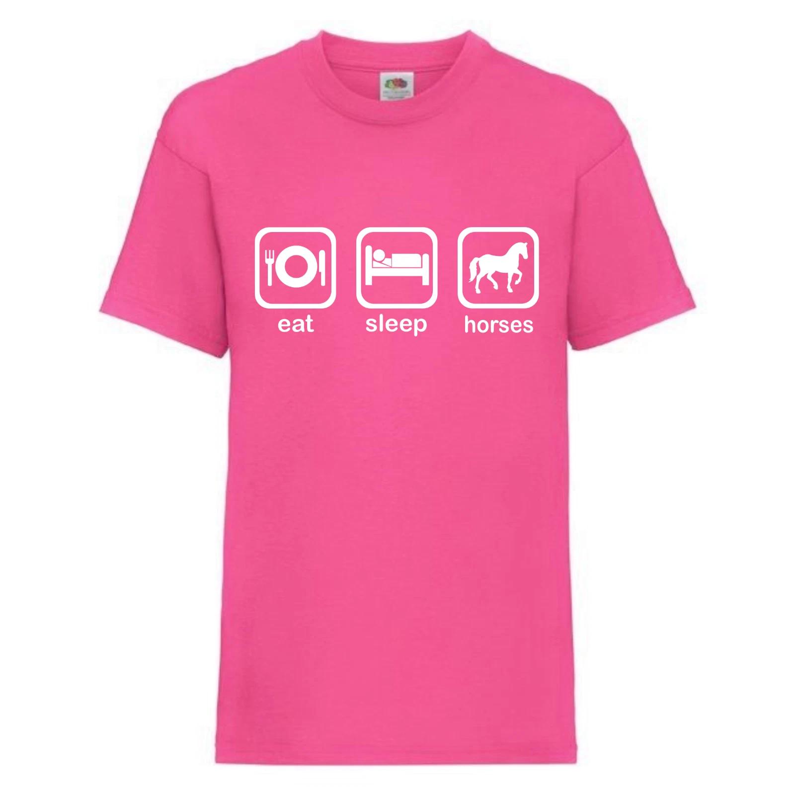 Kids T-Shirt Horse Riding T-Shirt - Eat, Sleep, Horses - Pony - Birthday Gift 3XL