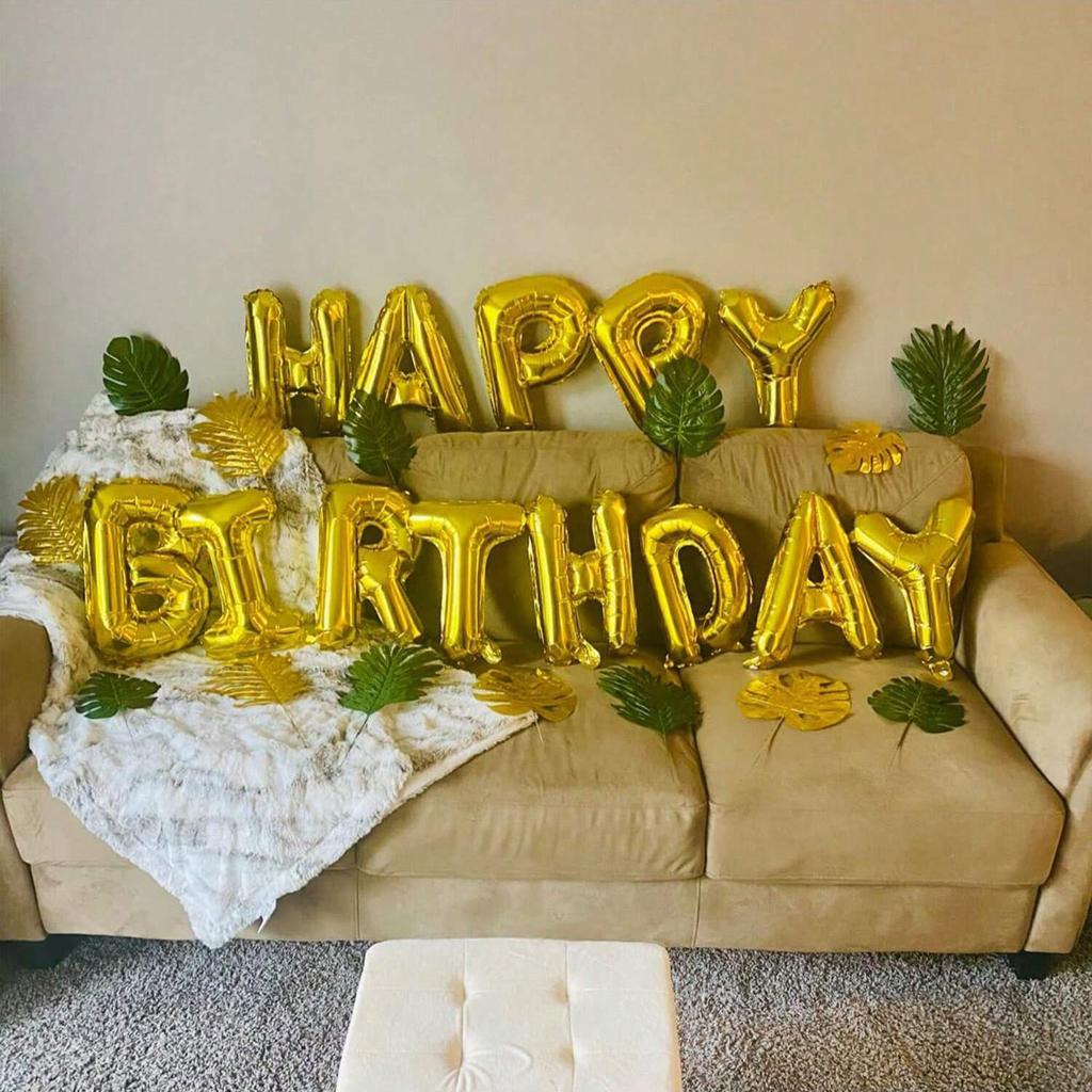 Silver/Gold Birthday Letter Balloon Set Suitable for Birthday Party Decoration, Anniversary, Shower (Multiple Colors Available)