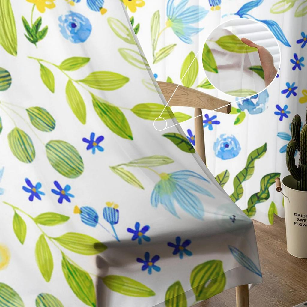 Kwiat roślina liść tekstura zasłona tiulowa dekoracyjne przezroczyste zasłony do salonu sypialnia kuchnia hotelowe panele okienne w domu