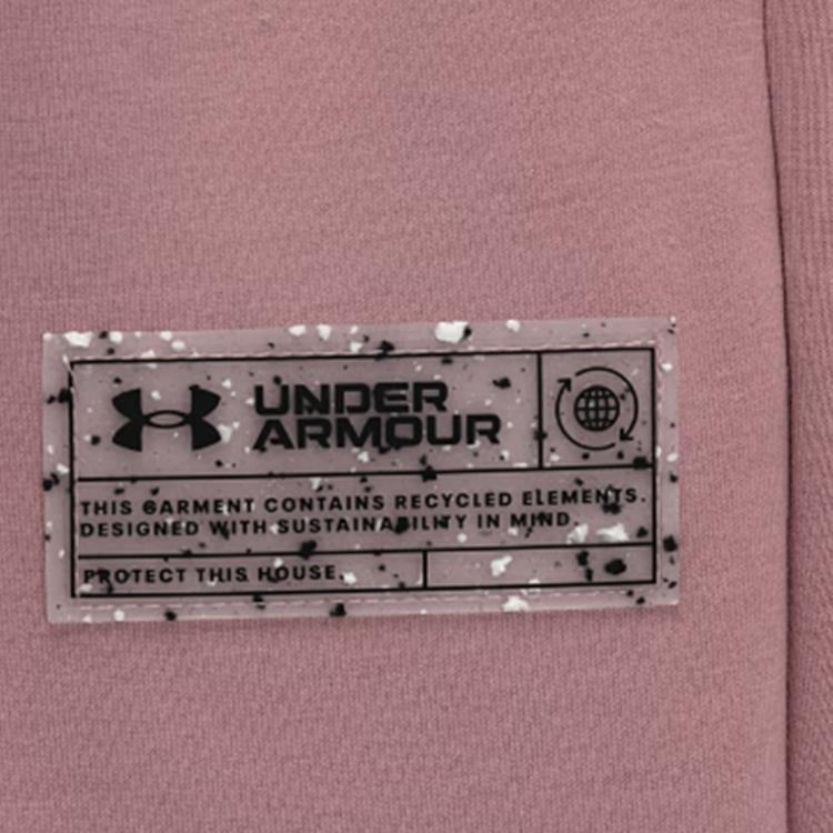 Under Armour Solid Color Drawstring Straight-Leg Casual Sports Pants Women Bottoms Pink 1379066-697