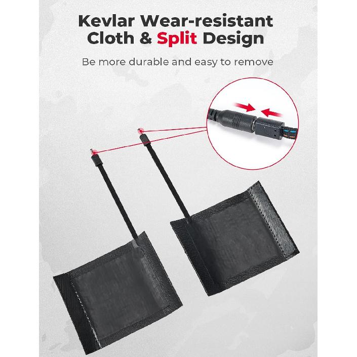 KEMIMOTO Heated Motorcycle Grip Pads, IP67 Waterproof, Universal For 12V ATV Motorcycle Hand Grip With Temperature Adjustable & Fast Heating