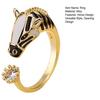Finger Ring Horse Head Design Opening Adjustable Women Ring 2026 Year of Horse Ring Jewelry Accessories