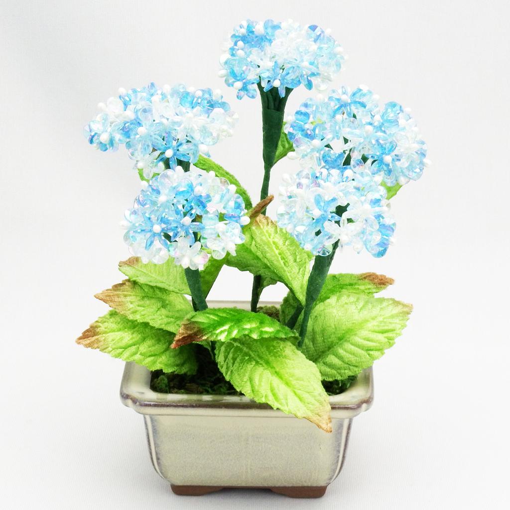 Yamakyu Handicrafts Mini Bonsai Series Bead Craft Blue Kit, Hydrangea,
