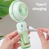 Rechargeable Handheld Misting Fan-Portable Battery Operated Water Mist Fan With 3 Adjustable Speed-Cooling Fan
