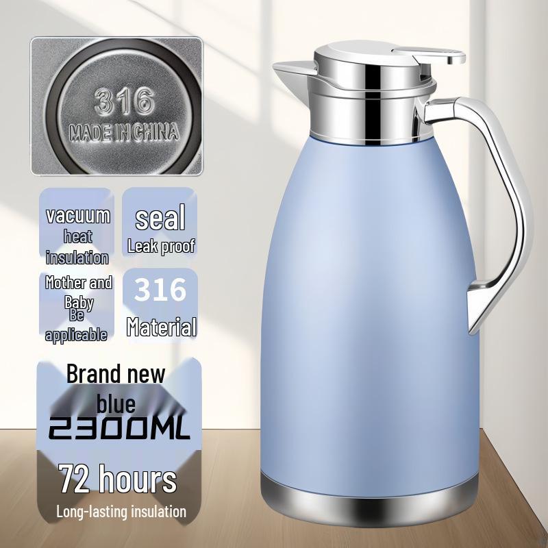 High-End Stainless Steel Insulated Kettle - Anti-Scald, Double-Layer Pot for Household & Commercial Use