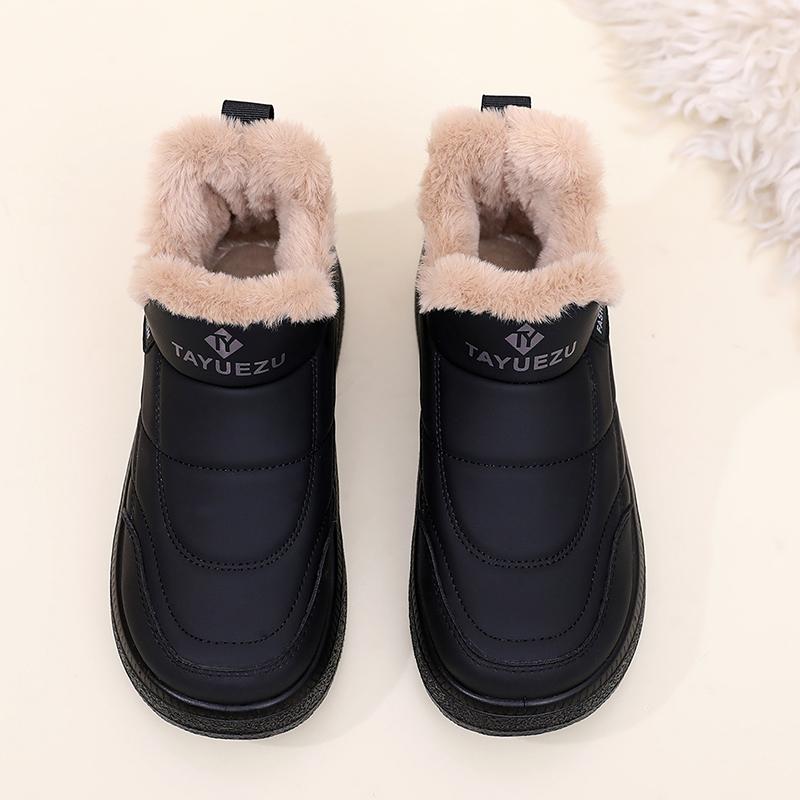 TUINANLE Chunky Platform Sneakers for Women Warm Fur Thick Sole Lace Up Casual Shoes