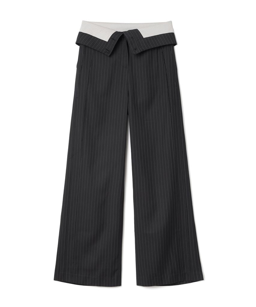 MILLO WOMEN Folding Wide Trousers [Black]
