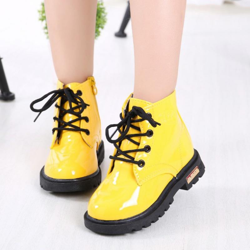 Four Season Children Shoes PU Leather Waterproof Boots Kids Boots