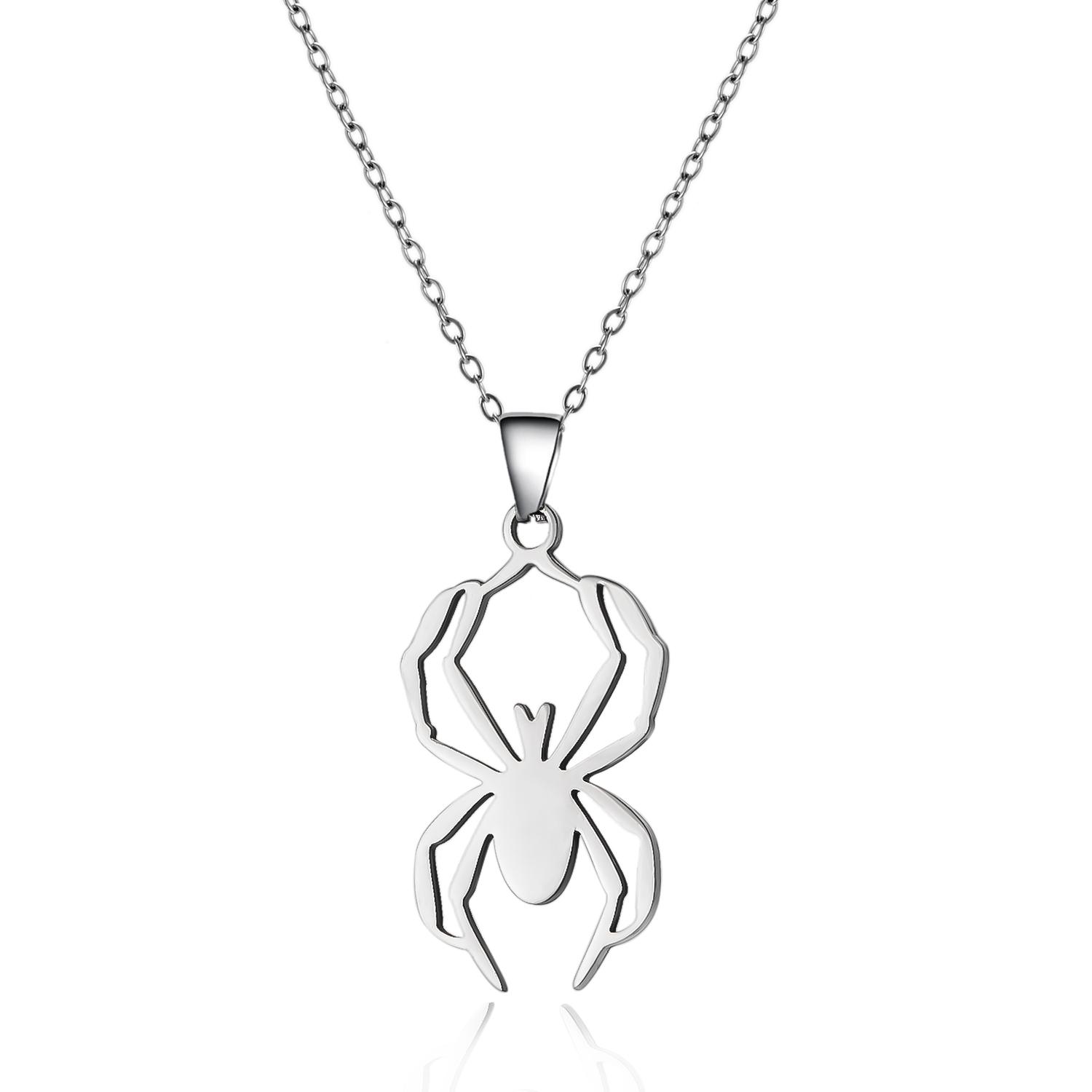 

Fashion Stainless Steel Halloween Pendant Necklace for Women Men Black Cat Ghost Spider Pumpkin Necklace Friendship Jewelry Gift