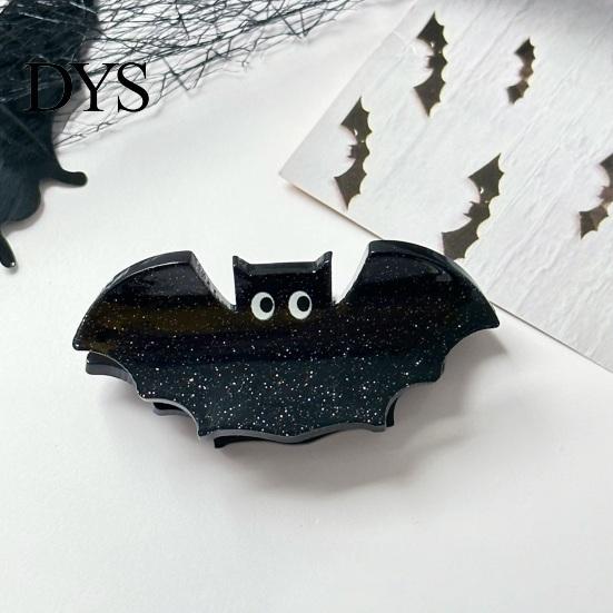 Cute Glitter Hair Barrettes Halloween Claw Clip, Headdress, Acrylic Bat Pumpkin Cool Decorations Black Cat Spider Ghost Pattern Accessories for Women