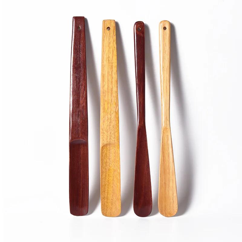 Solid Wood Shoe Horn 16-40cm Short Handle for Elderly Pregnant Women Shoe Spatula Home Hotel Comfortable Slip-On Spoon-Shaped