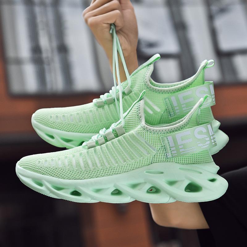 Breathable Flyknit Casual Sports Shoes (Sizes 36-46) - Men's Summer Running Shoes with Soft Sole