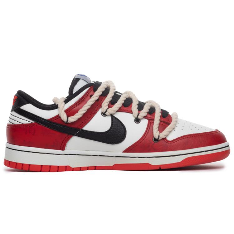 NBA x Nike Dunk Low Emb Low top Skateboard Shoes Men's Red White Black DD3363-100(Team-)