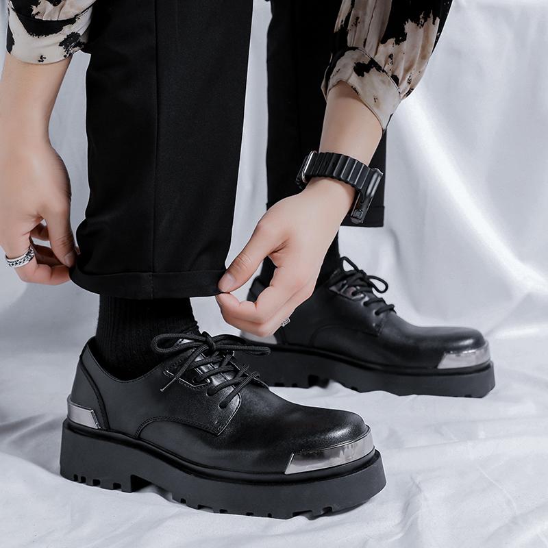Fashion Lace-Up Comfortable Oxfords Footwear 2024 New Classic Thick Bottom Shoes Leather Dress Casual Shoes Men Business Male Shoes