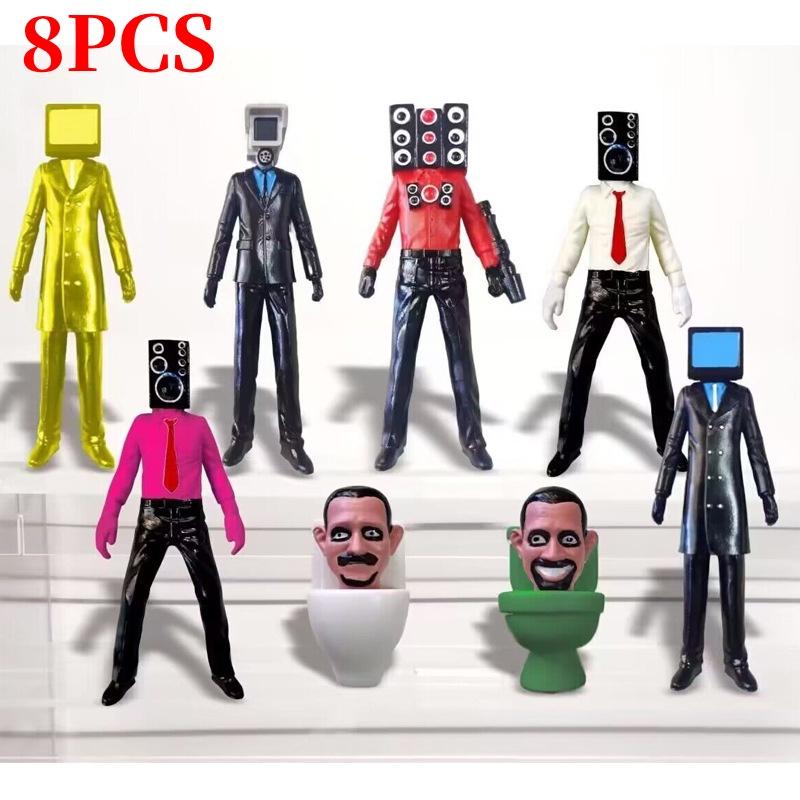 Hochwertige PVC 2,5-4,5 Zoll Toilettenmann Gegen Überwachungsmann Actionfigur Modell Dekoration
