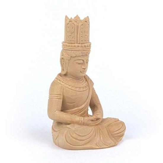 Spezielle buddhistische Statue Dainichi Nyorai sitzende Statue Zoll Körper nur Höhe Breite 6 Tiefe 5 Holzschnitzerei aus Zypressenholz 5555 Kurita's [Nyorai]