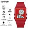 Sanda Lightweight Minimalist Sports Watch: Multi-functional Square Electronic Wristwatch for Men and Women