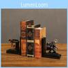 Modern Minimalist Resin Bookend Set For Office Desk Decor And Book Organization