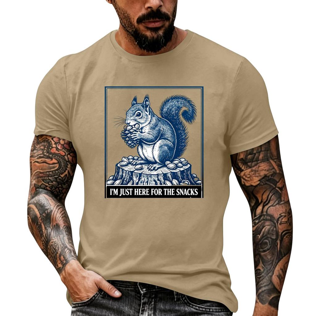 Men's Funny Animal Saying Graphic T-Shirt Retro Print Loose Fit Summer Casual Top