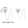 Bling Rhinestone Butterfly Ear Clip Earrings 2 Pieces Anti-Lost Holder for Wireless Earphone Female Prom Gift