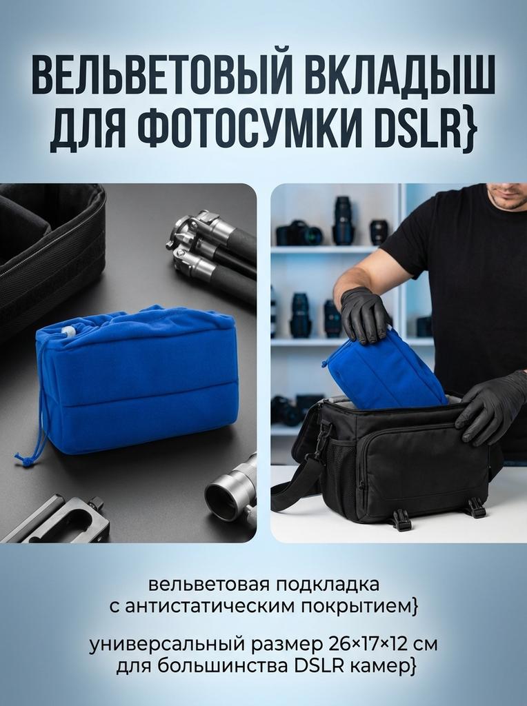 New Shockproof DSLR SLR Camera Bag Partition Padded Velvet Insert Protection Case