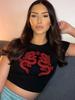 2024 Dragon Print Women's Cotton Crop Top - Short-Sleeve, Versatile Chinese Style Fashion.
