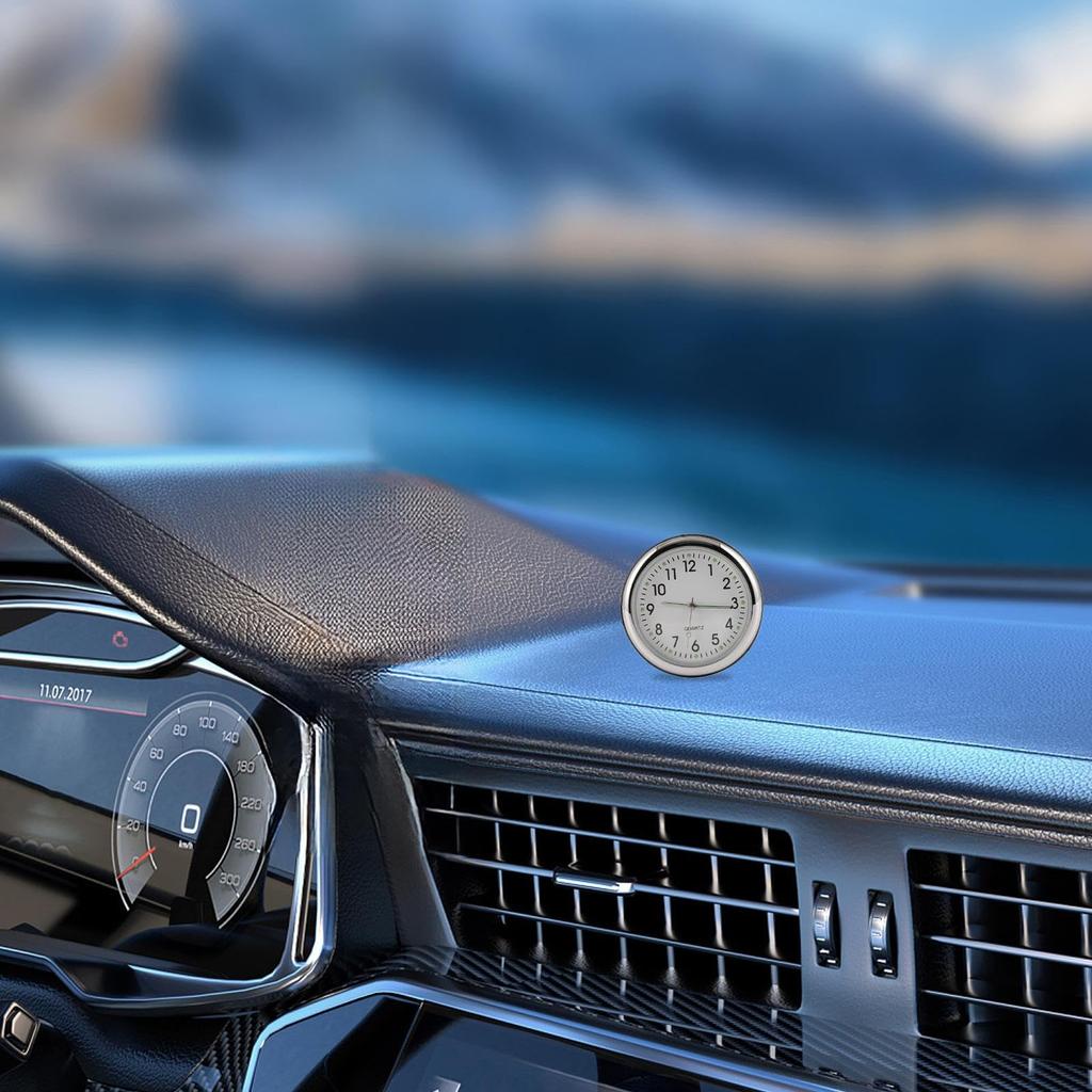 Car Analog Clock - Mini Hygrometer with Adhesive Tape, Mini Car Air Vent Clock for Trucks, RVs, Boats