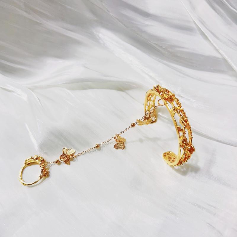 Anime Tian Guan Ci Fu Bracelet With Bell Ring Hua Cheng Xie Lian Adjustable Butterfly Finger Rings Pendant Jewelry Accessories