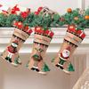 3pcs Christmas Stocking 16 Inch Linen Print Christmas Gift Stocking Hanging Christmas Stockings Gift Christmas Stocking Christmas Stocking for Window