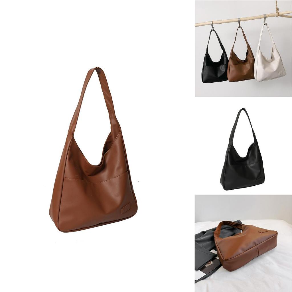 Simple Solid Color Large Capacity Women Casual Tote Bag For Daily Commuting