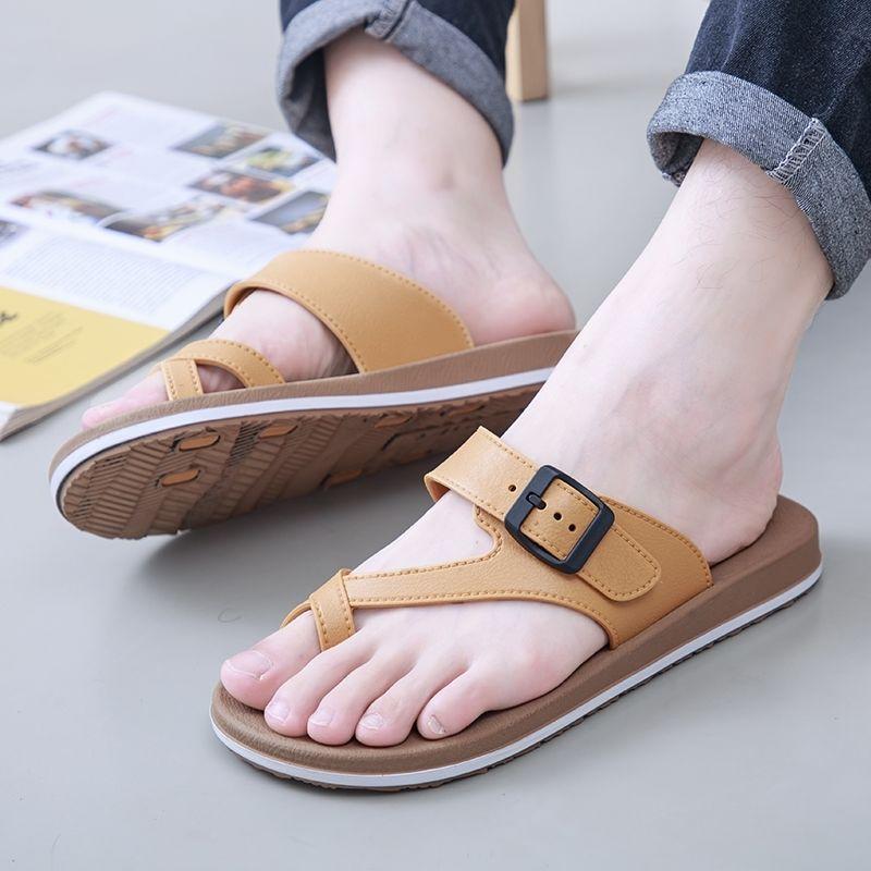 Men's Summer Outdoor Stylish Thick Sole Versatile Non-Slip Casual Thong Flip Flops Beach Shoes