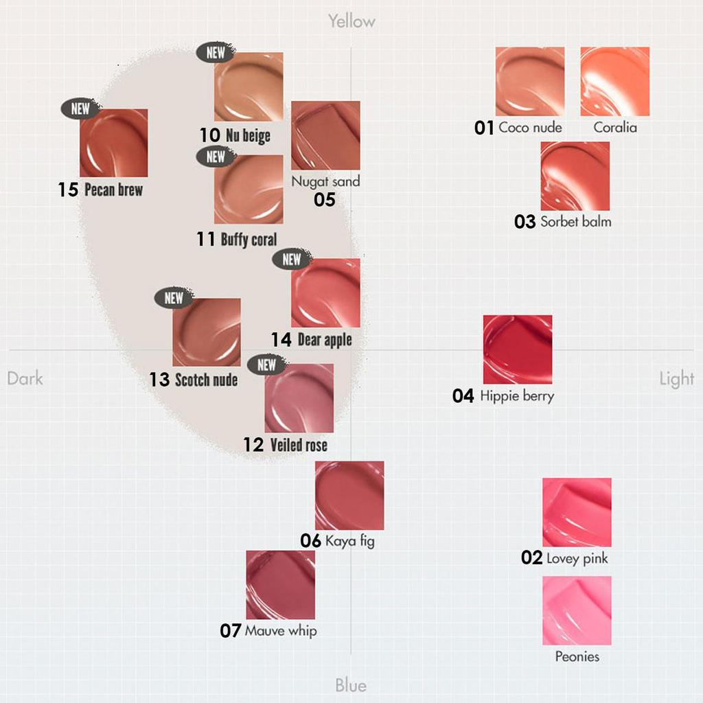 Rom&nd Romand GLASTING MELTING BALM 3.5g/0.12oz (8 Color Options)