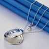 925 Sterling Silver 16-30 Inch Exquisite Round Flip Up Pendant Necklace, Women's Fashion Gift, Wedding Jewelry Accessories