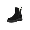 Fashion Warm 2025 Snow Boots Wool Genuine Leather Cow Suede Thick High Heels Zipper Ankle Boots Punk Short Platform Boots Shoes