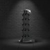 5 Pair Dumbbell Rack Gray Upright Curved Holders for Home Gym