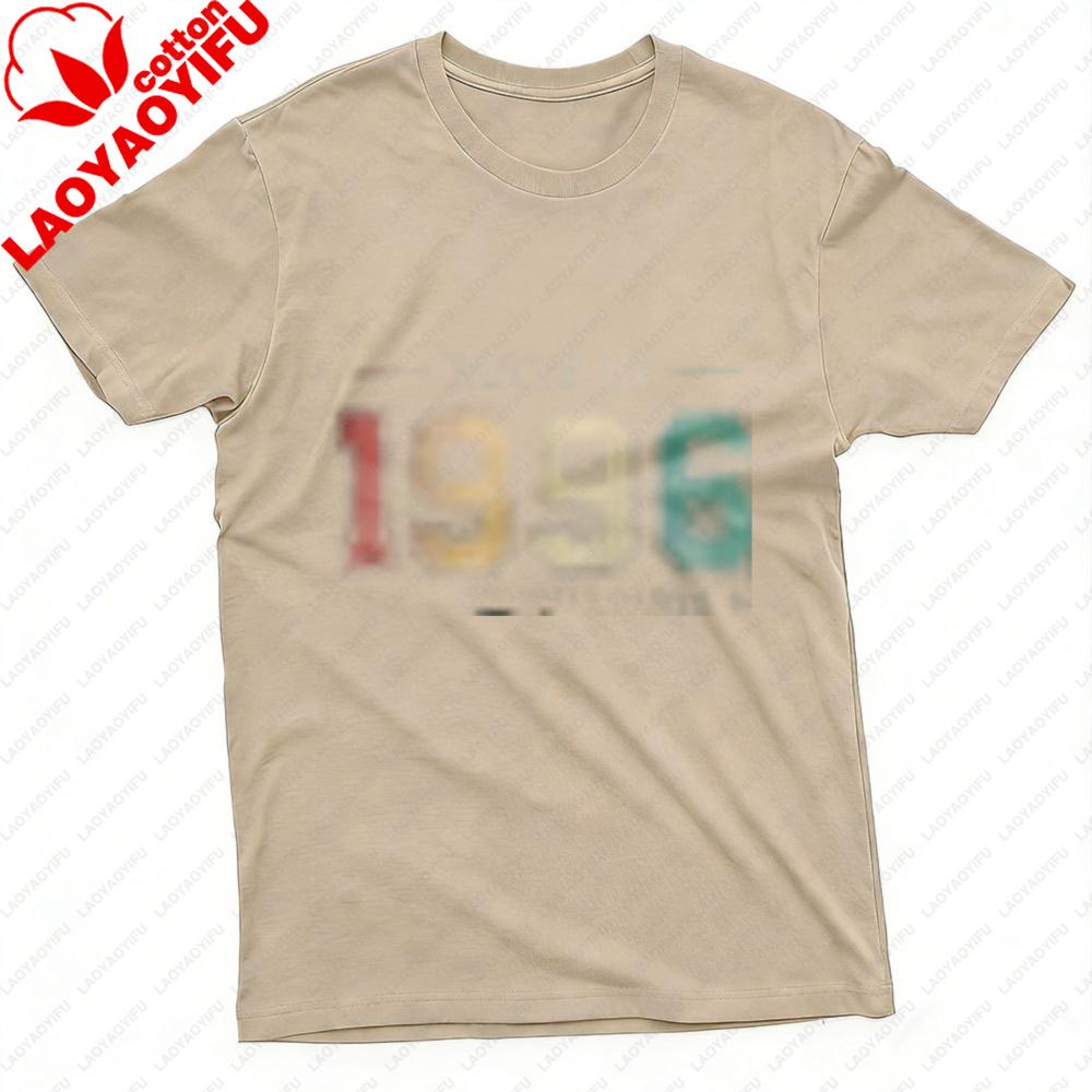 1996 Vintage Year Print Unisex TShirt Cotton Retro 1996 Print T Shirt Short Sleeve Fashion Top Gift for Birthday Anniversary